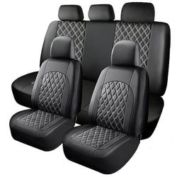 Set completo di coprisedili universali per auto, protezioni interne trapuntate a rombi in ecopelle PU di alta qualità per berline, SUV, camion, impermeabili Accessori auto resistenti all'usura, set