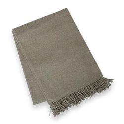 Blissful Dream in Taupe,'Light Taupe Brown Fringed Throw Woven from Baby Alpaca Yarns'