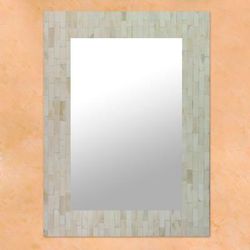 Reflecting Clouds,'Handcrafted Minimalist Rectangular Mirror with Mosaic Frame'