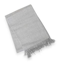 Blissful Dream in Fog Grey,'Minimalist Soft 100% Baby Alpaca Fringed Throw in Fog Grey'