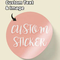 1/48/96PCS Custom Round Waterproof Stickers with Personalized Text & Images for Journals,Folders,Laptops & Phone Cases Labels