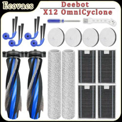 For ﻿﻿Ecovacs Deebot X12 OmniCyclone Robot Vacuum Accessories:Main Side Brush,Filter,Roller Mop,Sponge Filter Replacement Parts