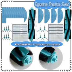 13PCS Replacement Parts Kit With Main Brush Side Brushes Filters And Mop Cloths For OKAMI R117 Robot Vacuum Cleaner Parts