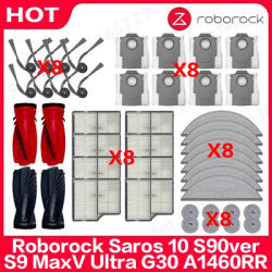 Roborock Saros 10 / S9 MaxV Ultra / S90ver / G30 / A1460RR Robot Vacuum Cleaner Parts Main Side Brush Hepa Filter Accessories