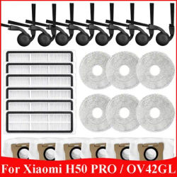 For Xiaomi H50 PRO / OV42GL Robot Vacuum Cleaner Accessories Main Side Brush Mop Cloth HEPA Filter Dust Bag Spare Parts
