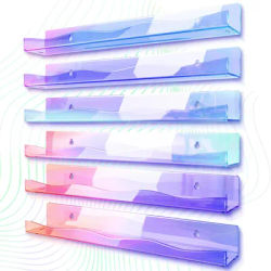 Acrylic Rainbow Wall Mounted Shelves,Iridescent Nail Polish Wall Racks,Sunglasses Essential Oil Storage Shelf Display Organizer