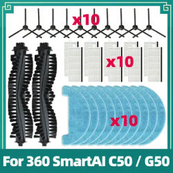 Accessories For 360 SmartAI C50 G50 Robotic Vacuum Cleaner Main Side Brush Mop Cloth HEPA Filter Replacement Spare Parts