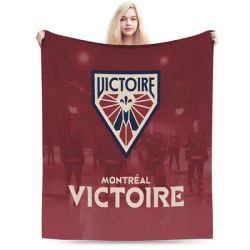 Montreal Victoriq PWHL Ice Hockey Team Flannel printed blanket suitable for all seasons for living room office sofa and travel