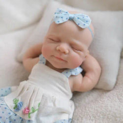NPK 8inch Squishy Elastic Platinum Silicone Baby Doll Pascale Super Soft Solid Weighted 320 Grams