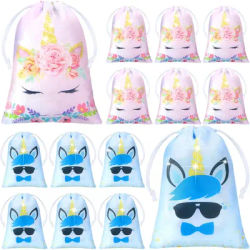 VIKAMA 10pcs Butterfly Drawstring Gift Bags Unicorn Girls Party Favor Bags Baby Birthday Party School Classroom Prizes