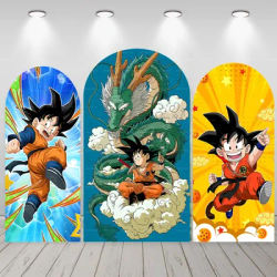 Dragon Ball Goku Arch Photography Background Customized Animation Theme Children's Birthday Party Baby Shower Decoration Props