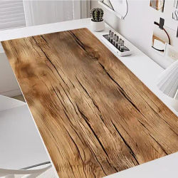Tapis de souris en caoutchouc antidérapant à texture bois rustique, grand tapis de bureau, organiseur de bureau, décoration PC, tapis de bureau pour le bureau