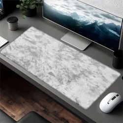Grand tapis de souris de jeu, tapis de souris à thème artistique noir et gris, tapis en caoutchouc antidérapant durable, adapté à un bureau et aux jeux
