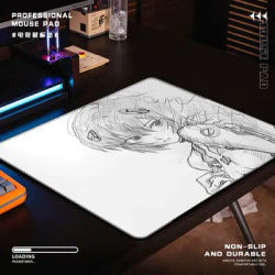 Tapis de souris de jeu en verre avec motif de fille d'anime japonaise, surface lisse et givrée, tapis de bureau en verre trempé, amélioration FPS, tapis de souris de bureau, Esports