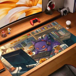 Tapis de souris Pokemon Pikachu Anime, grand tapis de bureau en caoutchouc, pour clavier, bord de 2MM