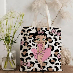B-betty sexy-b_boopS Sacs de rangement en toile imprimés double face, sac fourre-tout grande capacité, sac à bandoulière tendance pour le shopping