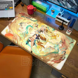 Wuthering Waves Suisui ‌ Tapis de souris avec impression HD, accessoires de bureau, base antidérapante, tapis de souris pour jeux, tapis de bureau surjeté avec motif de fille sexy