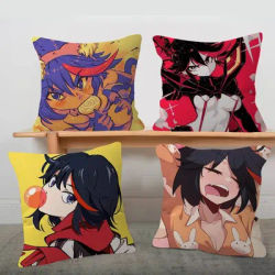 Anime KILL La KILL Soft Comfortable Pillow Case Cartoon For Sofa Living Cat Room Home Office Retro Decor Protective Cover