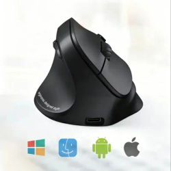 2.4G Wireless Bluetooth Left Hand Mouse 2400DPI Adjustable Ergonomic Office Silent Vertical Mouse For PC Computer Laptop Tablet