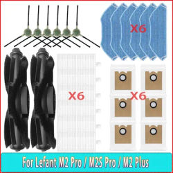 Main Side Brush HEPA Filter Mop Dust Bag For Lefant M2 Pro / M2S Pro / M2 Plus Robot Vacuum Cleaner Parts Accessories
