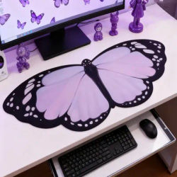 Tapis de bureau beau Design ailes tapis de souris mignon Xl tapis de bureau accessoires de bureau décor idées de bureau tapis de souris violet lilas