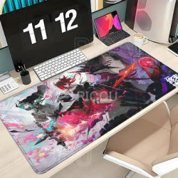 Tapis de souris Gaming Arknights Endfield Laevatain, tapis de souris Anime Girl, grand tapis de jeu XXL 900x400mm, impression HD, surmatelas de bureau surjeté