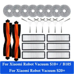 Fit For Xiaomi Robot Vacuum S20+ / S10 Plus / B108GL / B105 / B108CN B113CN Parts Main Roller Side Brush HEPA Filter Mop Cloth