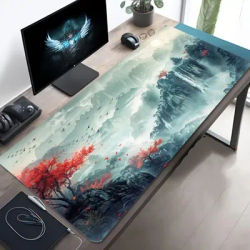 Grand tapis de souris XXL, motif léopard rugissant et féroce, tapis de bureau vibrant, tapis de clavier antidérapants en caoutchouc, tapis de souris de jeu avec motif d'éclaboussures d'encre.