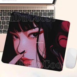 Tapis de souris de petite taille, motif fille, pour jeu sur PC, clavier, 45x40CM, impression HD, tapis de jeu E-Sports, tapis de souris de bureau antidérapant