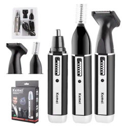 Kemei – tondeuse à poils de nez tout-en-un pour hommes et femmes, tondeuse électrique rechargeable pour oreilles, barbe, sourcils, visage, kit de toilettage