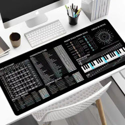 Musique Piano théorie des accords tapis de souris clé de raccourci feuille de triche tapis de souris tapis de bureau tapis de souris bureau étude anti-dérapant logiciel tapis de bureau