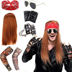 Heavy Metal Rock Cosplay Costume Set With Sunglasses For Men Women Party Performance