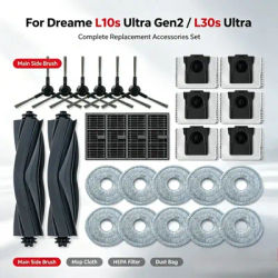 For Dreame L10s Ultra Gen2 / L30s Ultra Robot Vacuum Cleaner Accessories Main Side Brush Mop Cloth Hepa Filter Dust Bag Spare