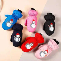 Fashion Warm Children Ski Gloves Non-slip Waterproof Baby Snow Gloves Thickened Windproof Kids Winter Mittens Winter
