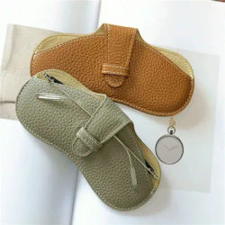 Étui à lunettes multifonctionnel en cuir, pochette portable pour lunettes de soleil, sac de rangement souple et solide pour lunettes, sac de rangement à la mode pour femmes, 1 pièce