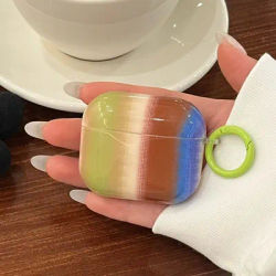 Étui pour écouteurs en TPU souple à rayures pour documents d'abonnés, étui de charge avec crochet, antichoc pour Airpods 4, 3, 2, 1 Pro, Pro2