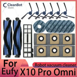 Accessories Fit for Eufy X10 Pro Omni Robot Vacuum Dust Bag Hepa Filter Roller Side Brush Mop Cloth