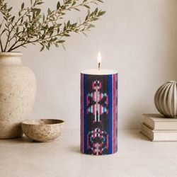 Nebaj Light,'Paraffin Pillar Candle Inspired by Mayan Nebaj Textiles'
