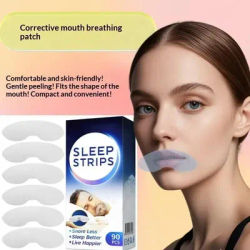 【B】90 bandes adhésives buccales jetables, douces, pour un sommeil sans ronflement, favorisant une meilleure respiration par le nez, réduisant la sécheresse buccale et les maux de gorge.