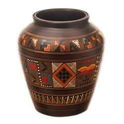 Labyrinth,'Collectible Ceramic Archaeological Replica Vase from Peru'