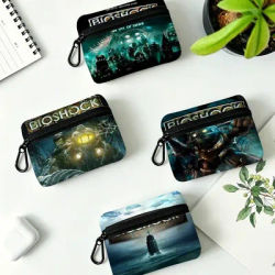 Porte-monnaie Oxford B-Bioshock-Rapture, ville sous-marine, avec mousqueton amovible, sac de rangement compact pour les achats en plein air.