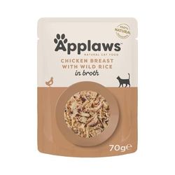 24x70g Chicken with Wild Rice Pouches Applaws Wet Cat Food