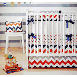 New Arrivals Zig Zag Rugby 4 Piece Baby Crib Bedding Set