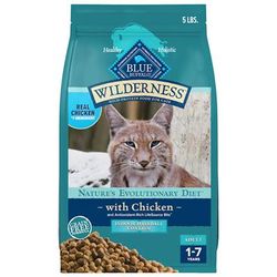 Wilderness Chicken, High-Protein & Grain-Free Formula, Natural Hairball Care Dry Food for Indoor Cats, 5 lbs.