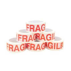 6 x Warning Tape 'FRAGILE' 50mm x 66m. - Vinyl