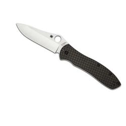 Spyderco Bradley Folder 2 Laminate Plain Edge Folding Knife Carbon Fiber G-10 Steel C134CFP2