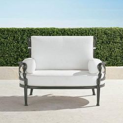 Carlisle Oversized Cuddle Lounge with Cushions in Slate Aluminum - Standard, Rumor Snow with Logic Bone piping - Frontgate