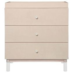Babyletto Gelato 3-Drawer Changer Dresser, White Color Feet w/Removable Changing Tray In Washed Natu