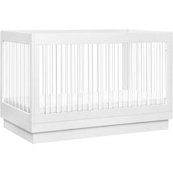 Babyletto Harlow Acrylic 3-in-1 Convertible Crib w/Toddler Bed Conversion Kit - White / Acrylic