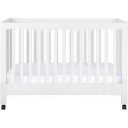 Babyletto Maki Full-Size Portable Folding Crib w/Toddler Bed Conversion Kit - White